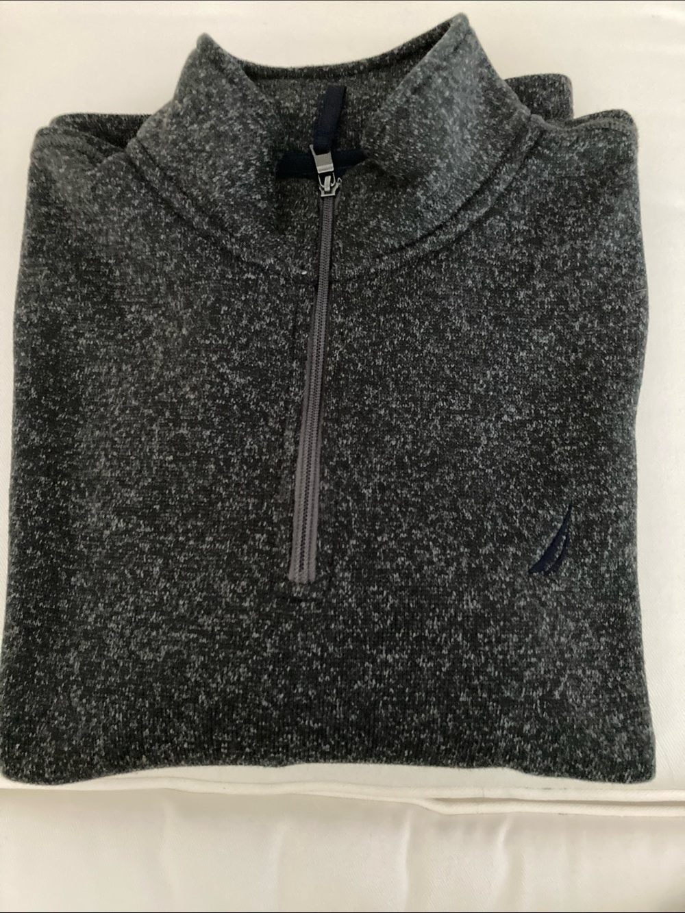 Nautica Men's Charcoal Heather Quarter-Zip Sweater